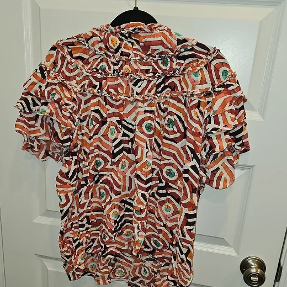 Maeve Ruffle Yoke Blouse (L) - Picture 5 of 8